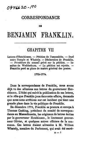 Cover for Correspondance