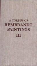 Cover for A Corpus of Rembrandt paintings