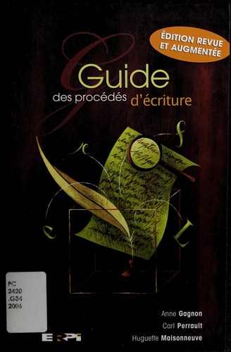 Cover for Guide des procédés d'écriture