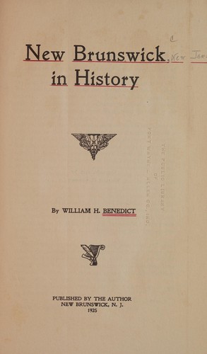 Cover for New Brunswick in history