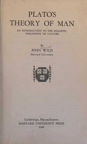 Cover for Plato's theory of man