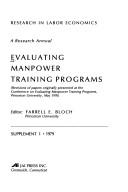 Cover for Evaluating manpower training programs