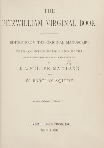 Cover for The Fitzwilliam Virginal Book