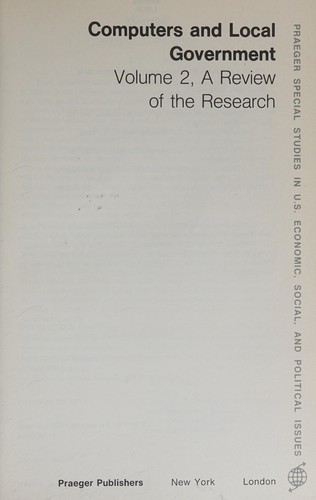 Cover for Computers and local government
