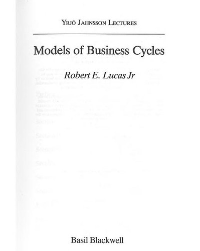 Cover for Models of business cycles