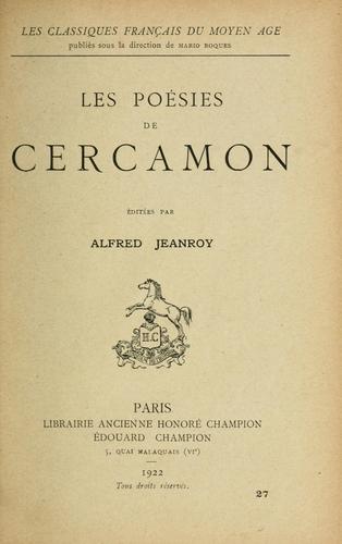 Cover for Les poésies de Cercamon