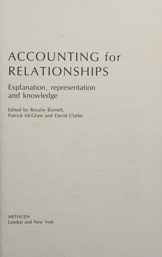 Cover for Accounting for relationships