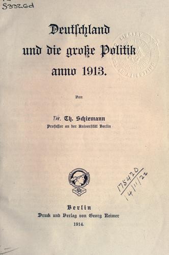 Cover for Deutschland und die grosze Politik anno 1901-1914.