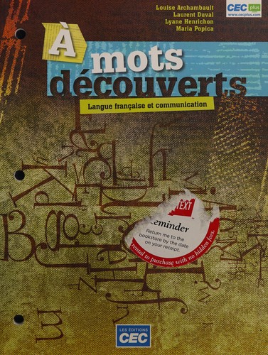 Cover for À mots découverts
