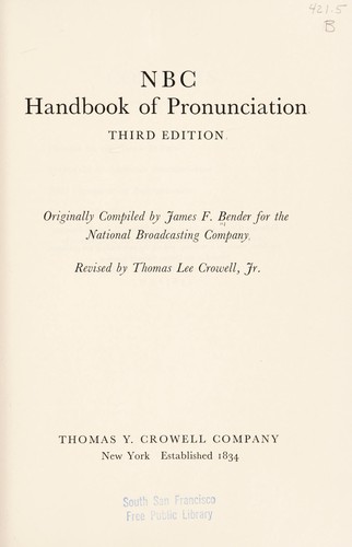 Cover for NBC handbook of pronunciation.