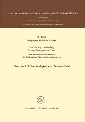 Cover for Über die Sulfatbeständigkeit von Zementmörtel