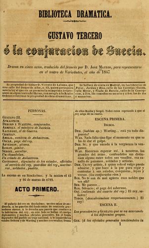 Cover for Gustavo tercero, o, La conjuracion de Suecia