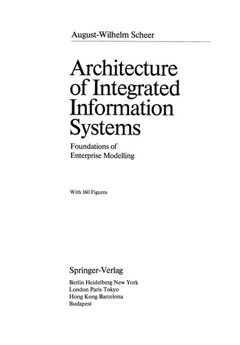 Cover for Architecture of Integrated Information Systems