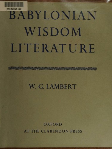 Cover for Babylonian Wisdom Literature