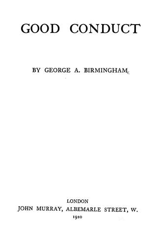 Cover for Good conduct