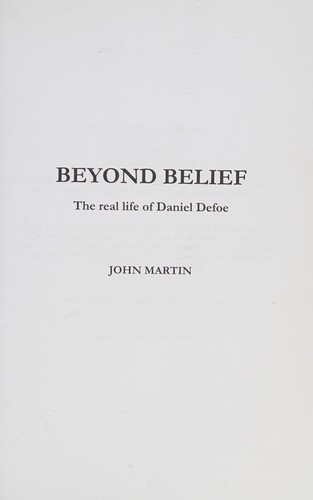 Cover for Beyond belief