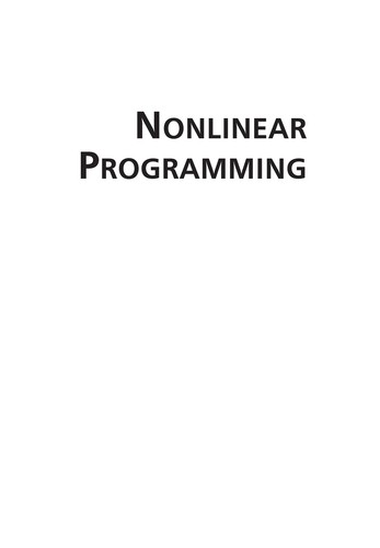Cover for Nonlinear programming