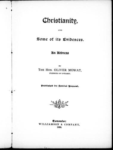 Cover for Christianity and some of its evidences