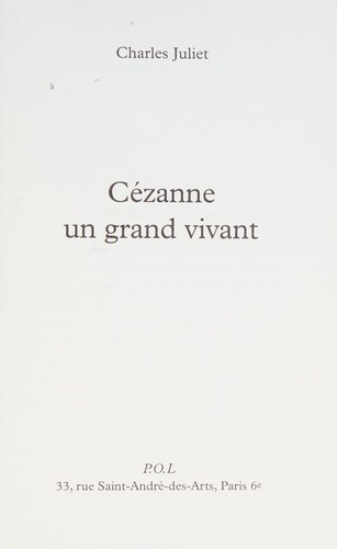 Cover for Cézanne, un grand vivant