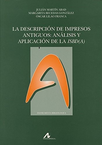 Cover for La descipción de impresos antiguos