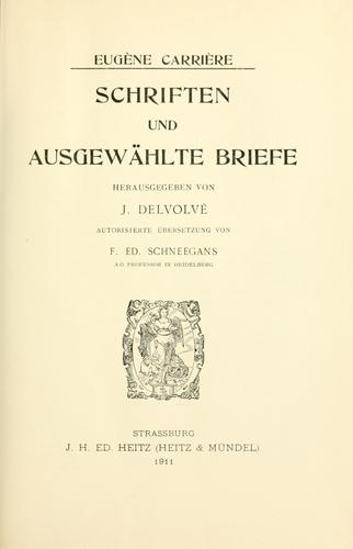 Cover for Schriften und ausgewählte Briefe, hrsg. von J. Delvolvé, autorisierte Übersetzung von F.Ed. Schneegans.