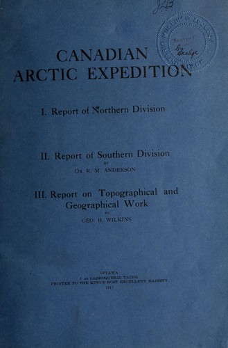 Cover for Canadian Arctic Expedition