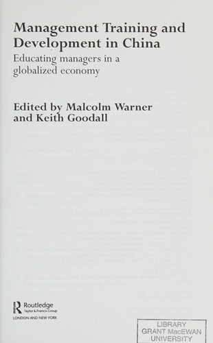 Cover for Management training and development in China