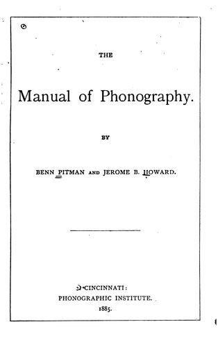 Cover for The manual of phonography