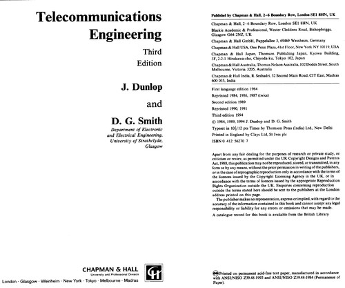 Cover for Telecommunications engineering