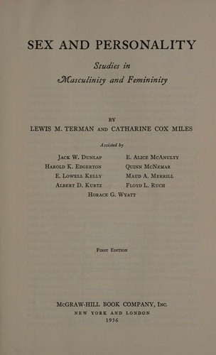 Cover for Sex and personality