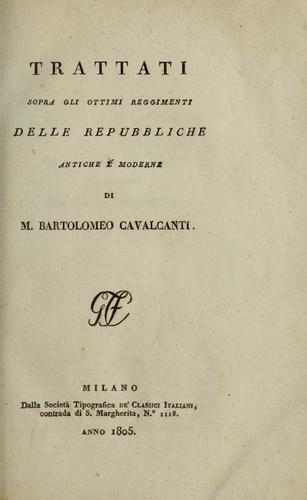 Cover for Trattati sopra gli ottimi reggimenti delle repubbliche antiche e moderne