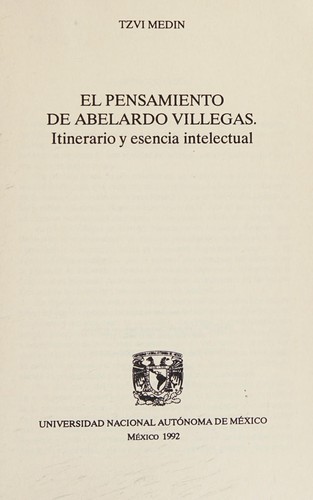 Cover for El pensamiento de Abelardo Villegas