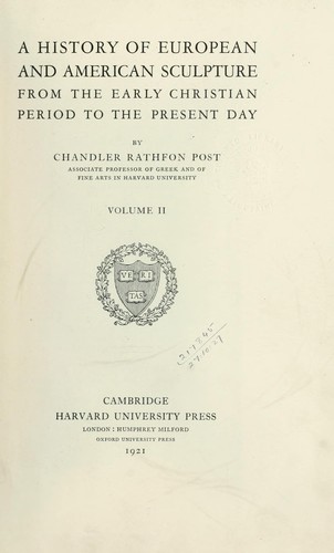 Cover for A history of European and American sculpture from the early Christian period to the present day
