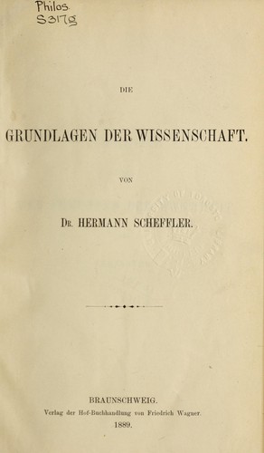 Cover for Die Grundlagen der Wissenschaft