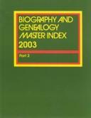 Cover for Biography and Genealogy Master Index 2003 (Biography and Genealogy Master Index)