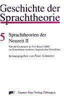 Cover for Sprachtheorien der Neuzeit