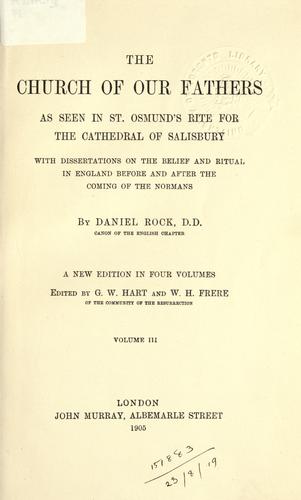 Cover for church of our fathers as seen in St. Osmund's rite for the cathedral of Salisbury