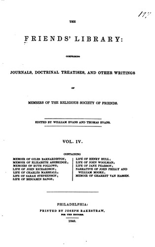 Cover for The Friends' Library: Comprising Journals, Doctrinal Treatieses, & Other Writings of Members of ...