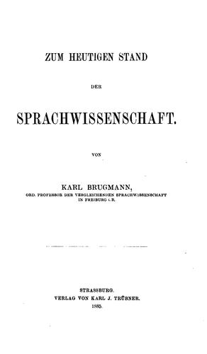 Cover for Zum heutigen Stand der Sprachwissenschaft.