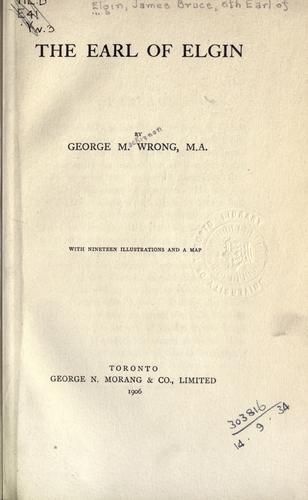 Cover for The Earl of Elgin.