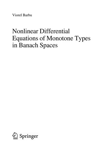 Cover for Nonlinear differential equations of monotone types in Banach spaces
