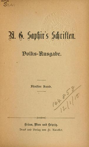 Cover for Schriften