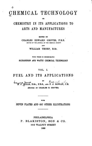 Cover for Chemical Technology, Or, Chemistry in Its Applications to Arts and Manufactures