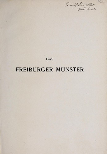 Cover for Das Freiburger Münster