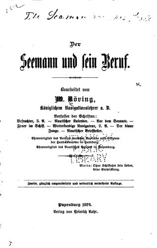 Cover for Der Seemann und sein Beruf