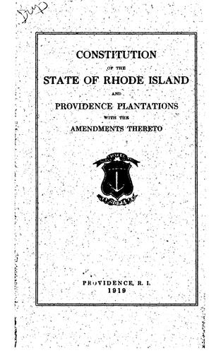 Cover for The constitution of the state of Rhode-Island and Providence Plantations
