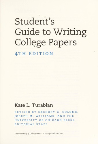 Cover for Student's guide to writing college papers