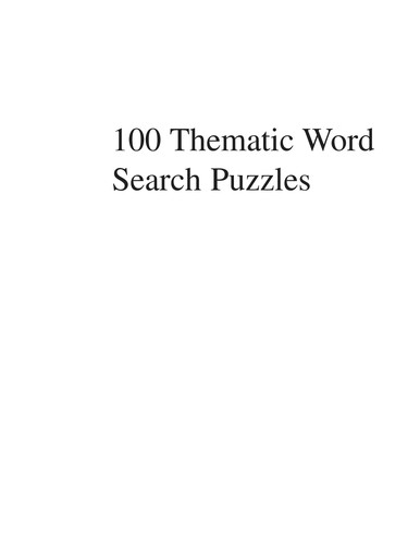 Cover for 100 Thematic Word Search Puzzles