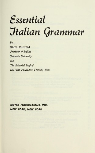 Cover for Essential Italian grammar
