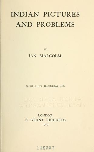 Cover for Indian pictures and problems